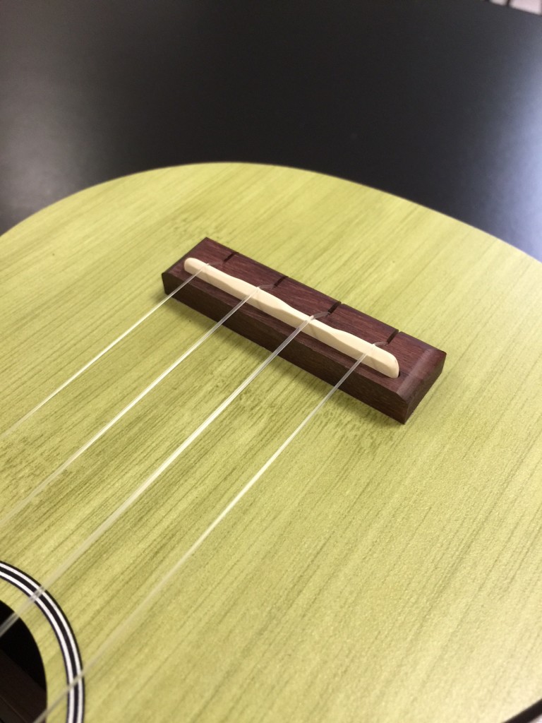 The rosewood bridge has a compensated Tusq saddle, which gave us excellent intonation along the fingerboard.